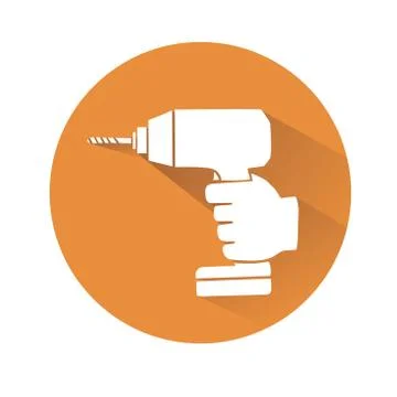 Hand with drill Stock Illustration