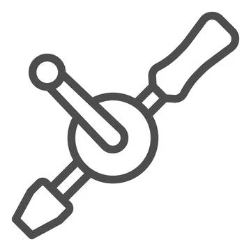 Hand drill line icon, construction tools concept, hand held drill machine vector Stock Illustration