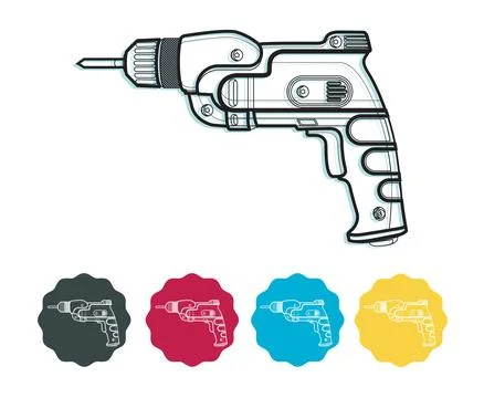 Hand Drill Machine Icon Stock Illustration