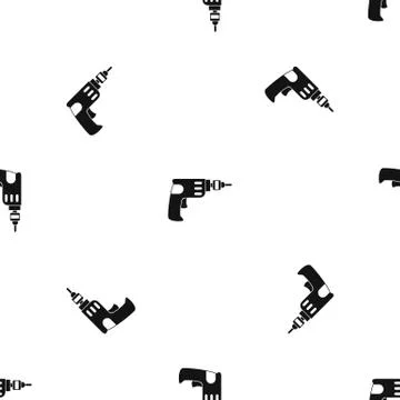 Hand drill pattern seamless black Stock Illustration