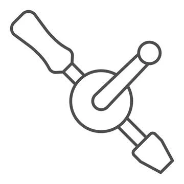 Hand drill thin line icon, construction tools concept, hand held drill machine Stock Illustration