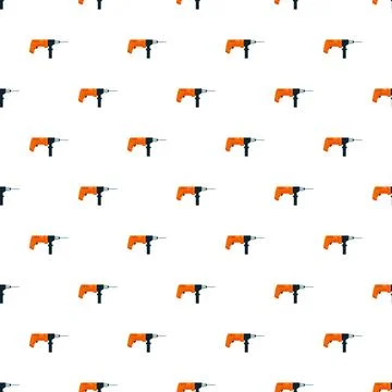 Hand drill tool power equipment seamless pattern Stock Illustration