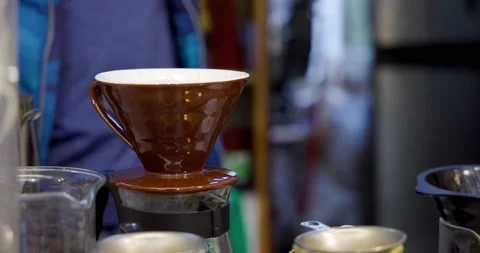 Hand drip coffee in cafe Stock Footage 234807397