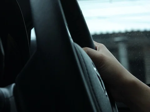 Hand driver control steering wheel driving vehicle car Stock Footage 85078614