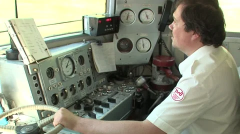 Hand the driver the train railway traffic 1.m2t Stock Footage 6522706