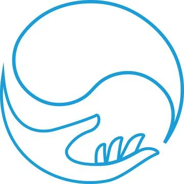Hand, drop, wellness, spa, logo, icon Stock Illustration