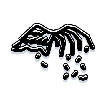 Hand dropping beans in abstract style animation イラスト素材