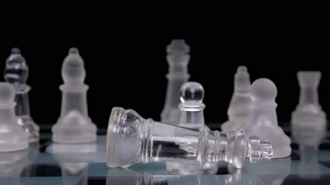 Hand dropping chess king resign lost game 4k Stock Footage 150603691