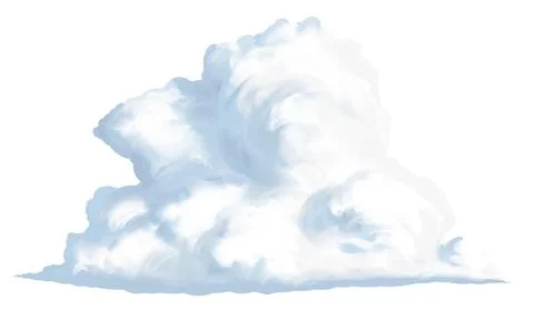 Hand drown cloud isolated on a white background 스톡 사진