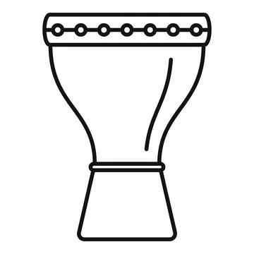 Hand drum darbuka djembe percussion musical instrument icon Stock Illustration