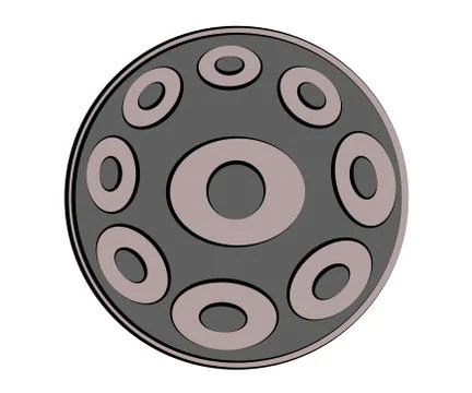 Hand drum on a white background. An object. Vector Stock Illustration