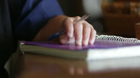 Hand Drumming on Notebook Stock Footage 21467737