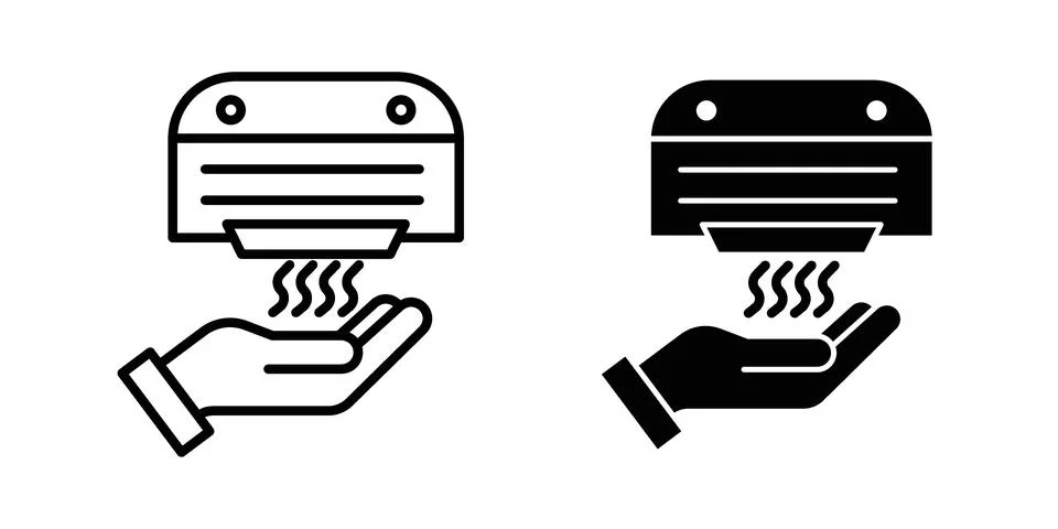 Hand dryer icon set. Vector EPS 10 Illustrazione stock