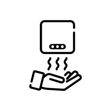 Hand dryer icon. Vector on isolated white background. EPS 10 Stock Illustration