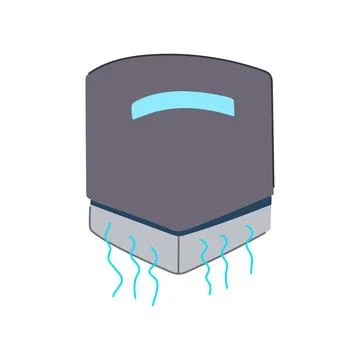 Hand dryer machine blowing hot air for hygiene Ilustración de archivo