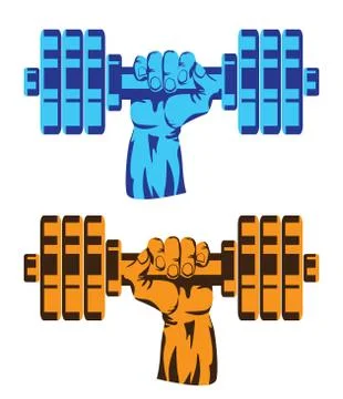 Hand with dumbbell Stock Illustration