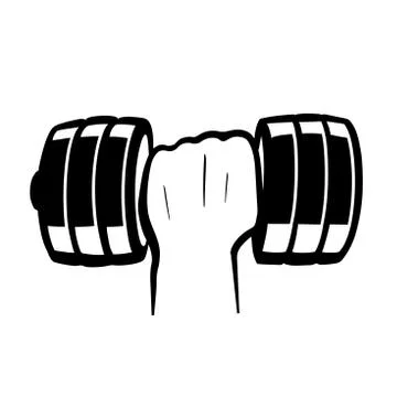 Hand with dumbbell Stock-Illustration
