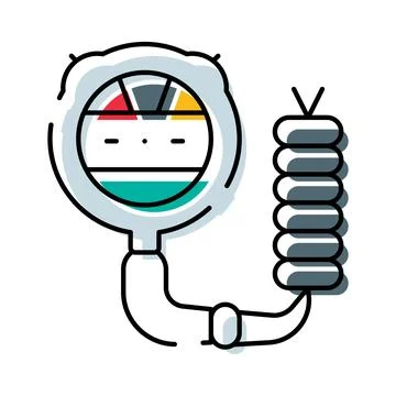 Hand dynamometer measuring grip strength and muscle power Stock Illustration
