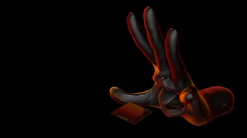 Hand Eats CPU - models with shades of red Stock Footage 108171709