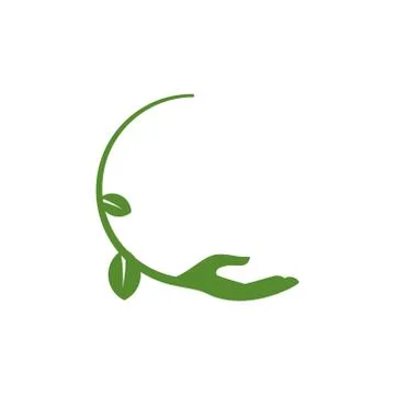 Hand eco vector design template illustration 스톡 일러스트