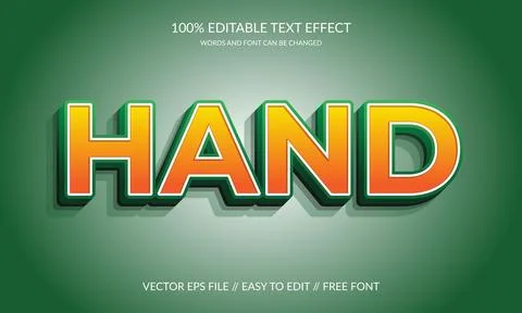 Hand editable vector eps 3d text effect design. Stock Illustration