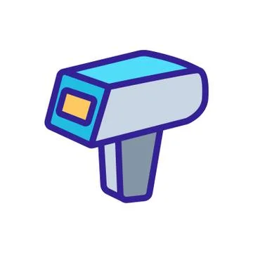 Hand electronic barcode scanner icon vector outline illustration Stock Illustration