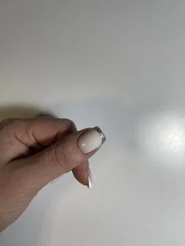 Hand with elegant silver manicure Foto stock