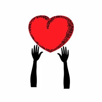 Hand embracing heart with love vector illustrator, embracing love symbol Stock Illustration