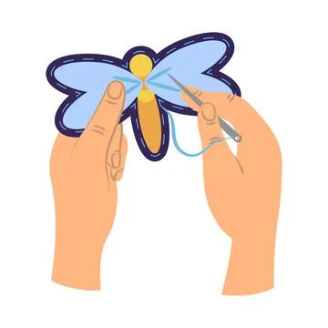 Hand embroider a butterfly Stock Illustration