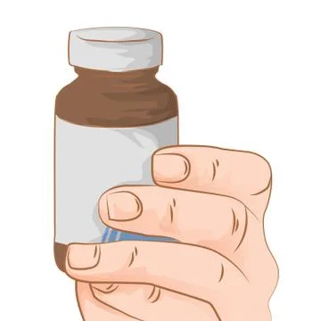 Hand with an empty bottle, cartoon Stock Illustration
