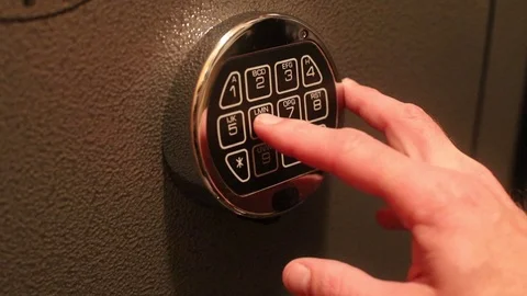Hand entering combination safe lock Video stock 94626745