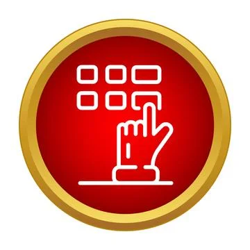 Hand entering pass code on virtual keypad Stock-Illustration