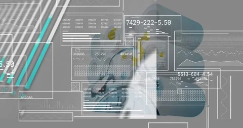 Hand entering from right starting HUD buildup, alarm clock receiving stacked Stock Footage 328396468