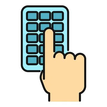 Hand entering secure access code on keypad interface Illustrazione stock