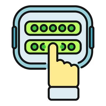 Hand entering secure password for digital access Stock Illustration