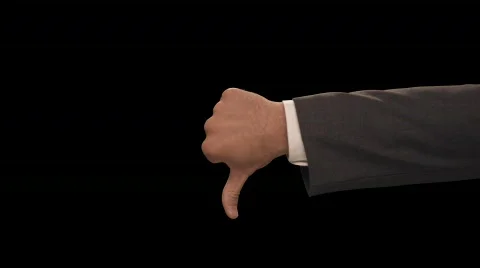 Hand enters with Thumbs down Stock Footage 754524
