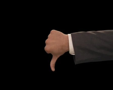 Hand enters with Thumbs down Stock Footage 754525