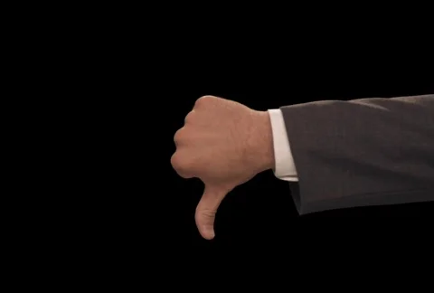 Hand enters with Thumbs down Stock Footage 754526