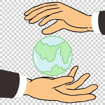 Hand environment protection 스톡 일러스트