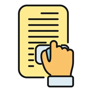Hand erasing content from a document icon Illustrazione stock