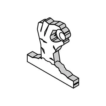 Hand evil zombie isometric icon vector illustration 스톡 일러스트