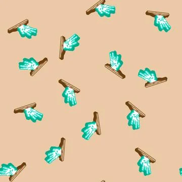 Hand evil zombie isometric icon seamless pattern Illustrazione stock