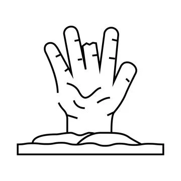 Hand evil zombie line icon vector illustration Stock Illustration