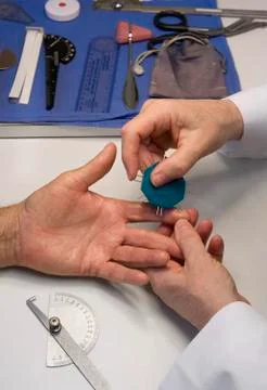 Hand exam Foto stock