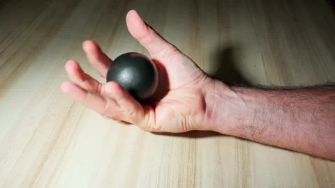 Hand exercise using a rubber ball. 4k 30fps Stock Footage 292416850