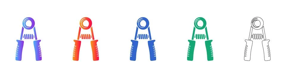 Hand Exerciser Tool Icon Set Illustrazione stock