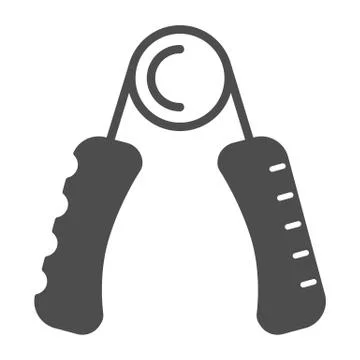 Hand Expander solid icon, Gym concept, sports equipment sign on white background Stock Illustration