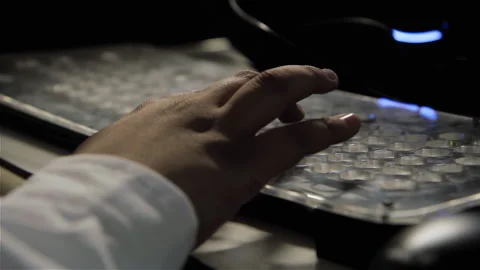 Hand Exploring an Adaptive Keyboard for Visual Impairment, 4K Stock Footage 327792537
