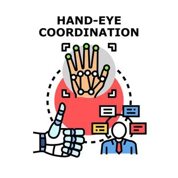 Hand eye coordination improving technology interface development skills 스톡 일러스트