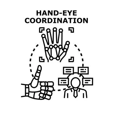 Hand eye coordination improving technology interface development skills 스톡 일러스트